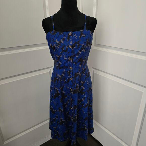 Women Berydress Floral Adjustable Straps Button Front A-Line Summer Dress Size M - Picture 1 of 6